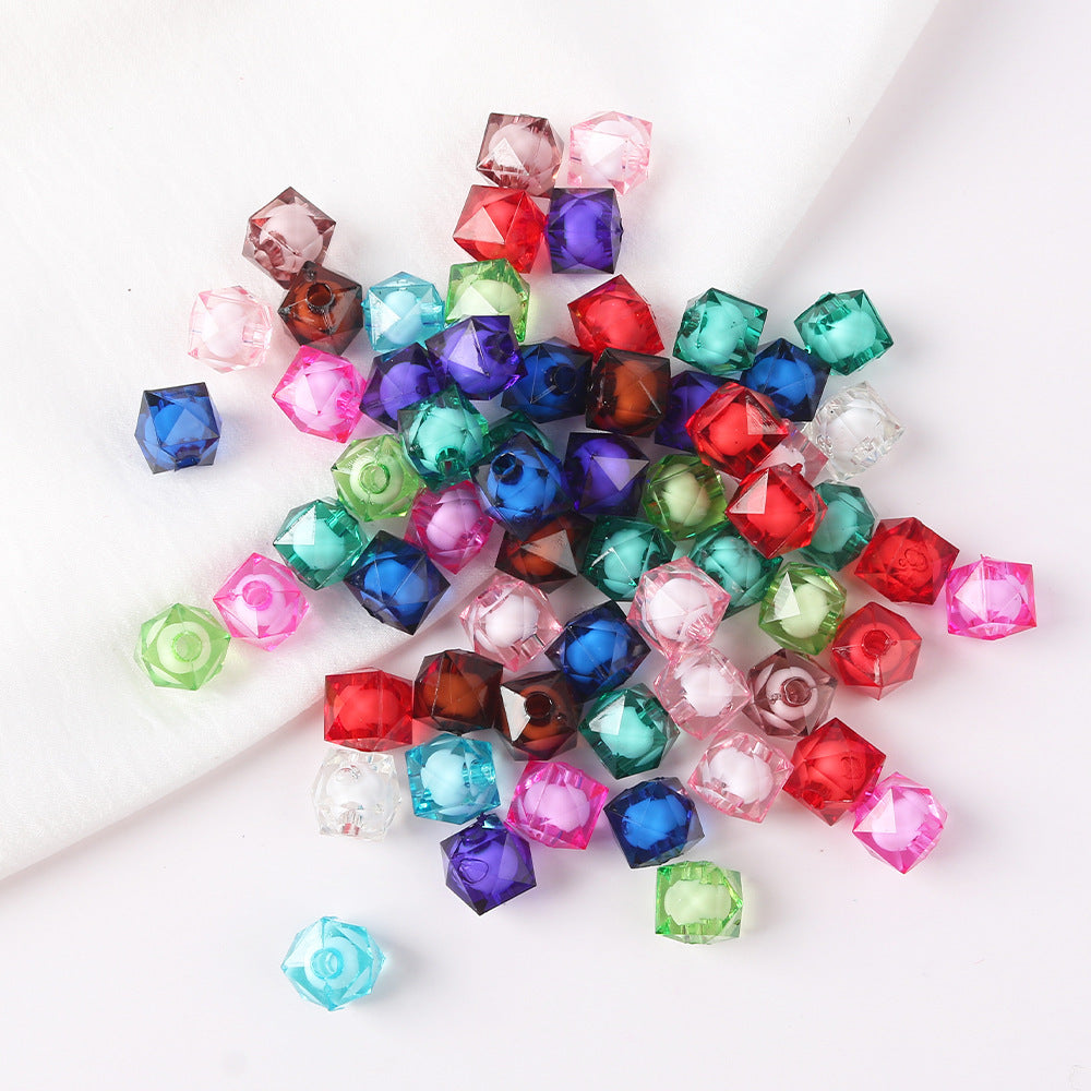 Faceted Acrylic Sago Beads 8-10mm Glossy Translucent 100pcs 8