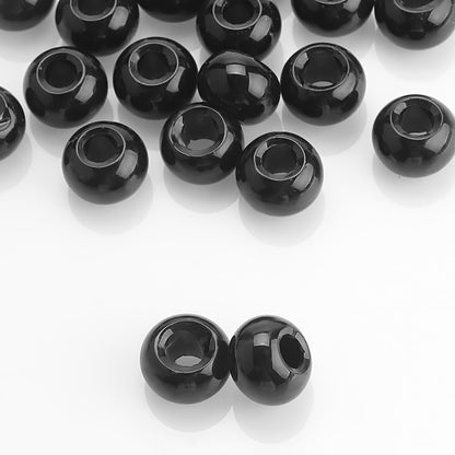 Glass Round Spacer Beads 14mm Multicolor Large Hole 40pcs 8