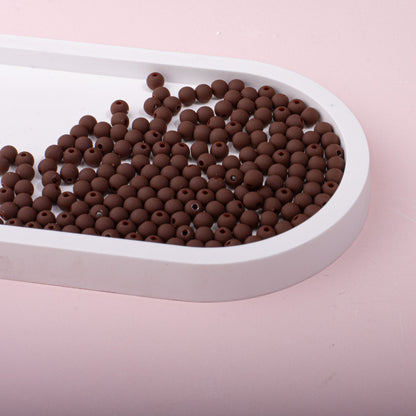 Rubberized Round Acrylic Beads 12mm Solid Color Matte Finish 21
