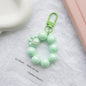 Acrylic Beaded Cat Claw Keychain Glossy Pink Circle Charm 4