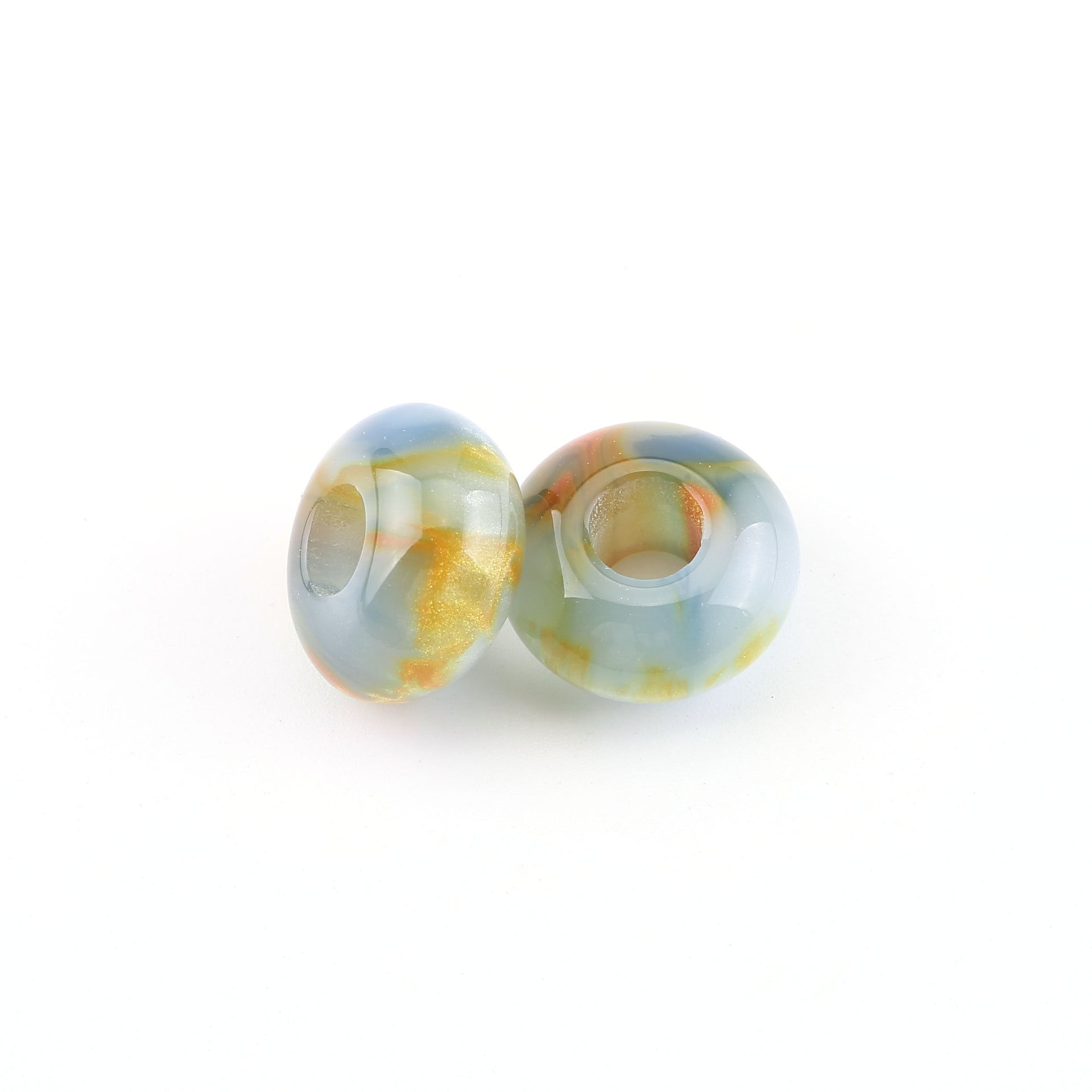 Resin Spacer Beads 14mm Antique Gild Texture 100pcs 8