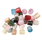 Gradient Color Cylindrical Resin Beads 8mm Glitter Effect 10pcs
