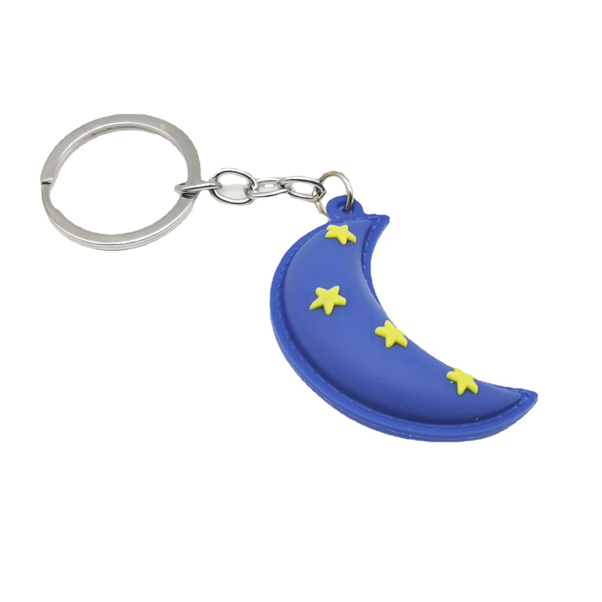 PVC Sun Moon Star Keychain Colorful Weather Shapes with Playful Faces 5