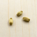 Brass Oval Metal Beads Wrinkle Textured 50pcs