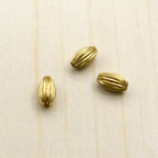 Brass Oval Metal Beads Wrinkle Textured 50pcs