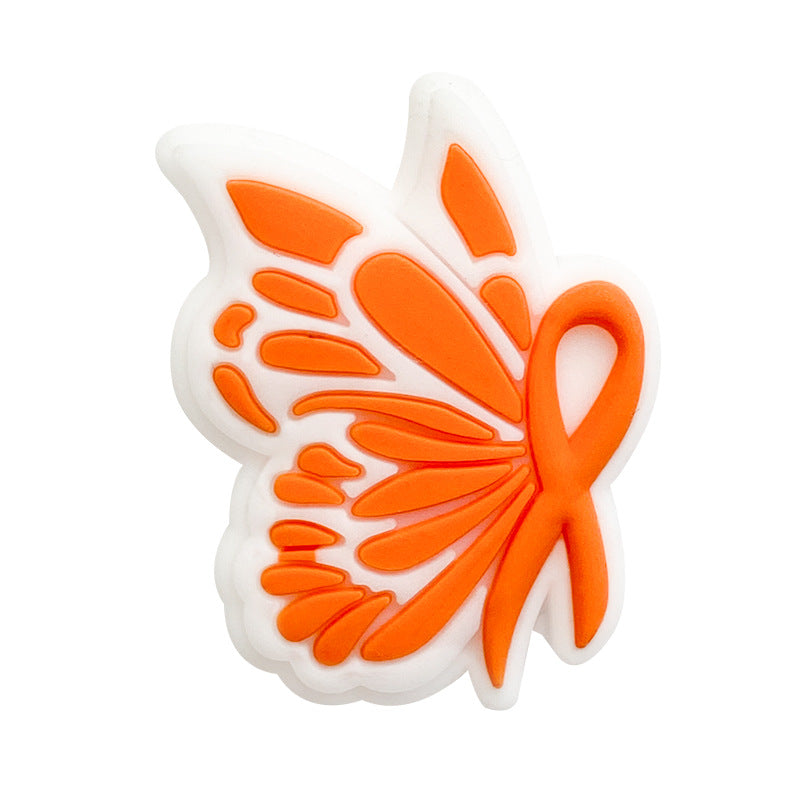 Silicone Focal Beads Butterfly Bow Tie Colorful Pattern 20pcs 4
