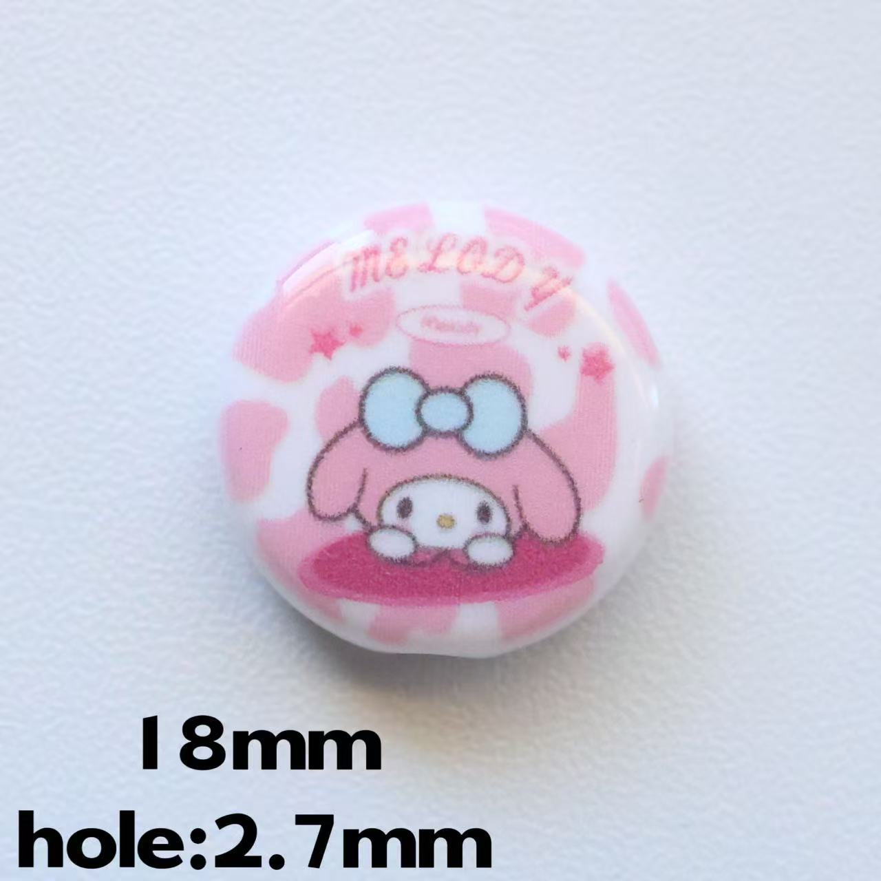 Disc Acrylic Beads 18mm Sanri Figures Pastel Mixed 20pcs 10