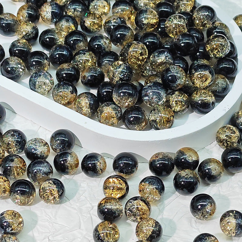 Crackle Round Glass Beads 10mm Bright Multicolor 50pcs 28