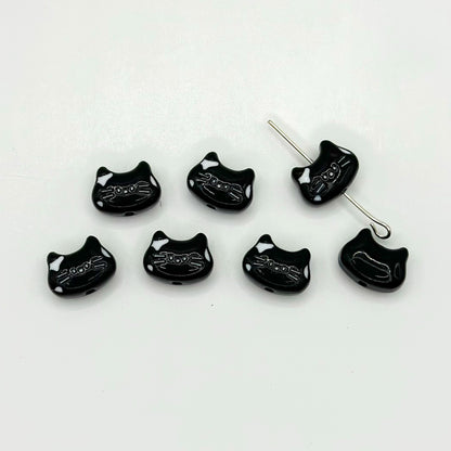 Kitten Metal Beads 12mm Baking Painted Colorful 10pcs 14