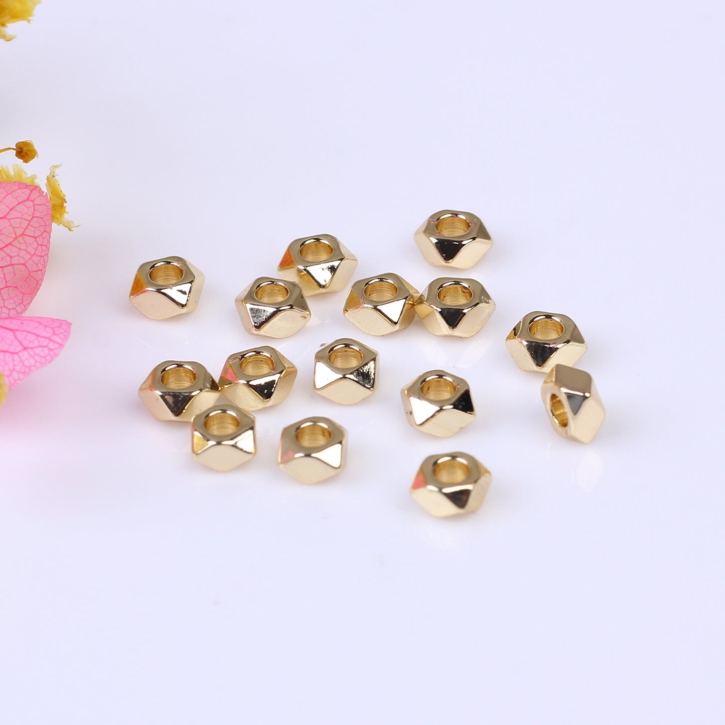 Brass Flat Rhombus Spacer Beads 2.5*4mm 50pcs 3