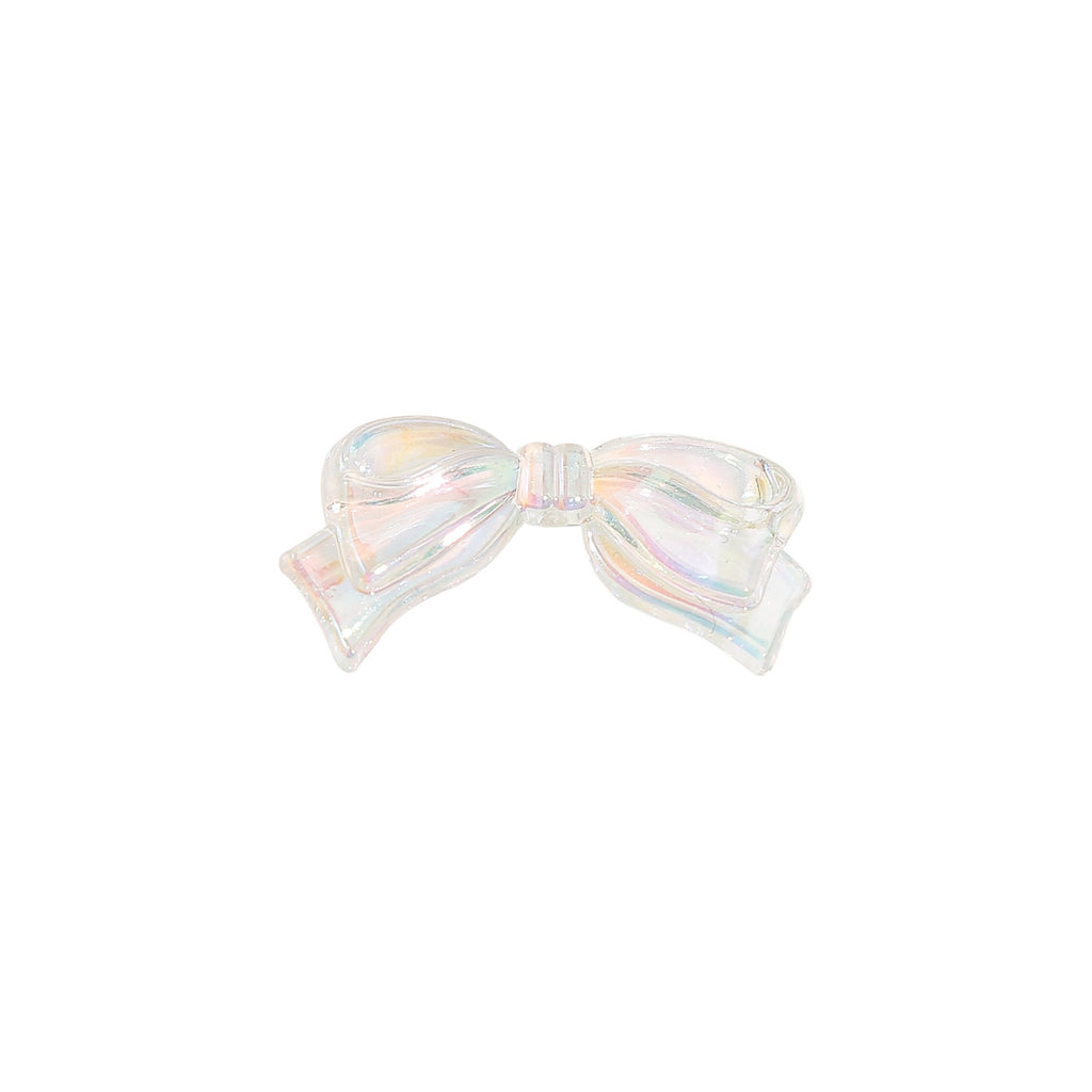 Transparent Bow Acrylic Beads 5x36mm Pastel Glossy 10pcs 5