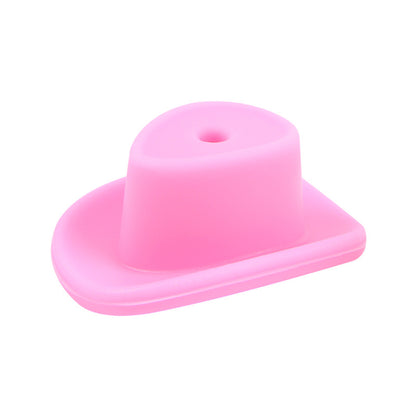 Silicone Focal Beads Cowboy Hat Centered Hole 10pcs 7