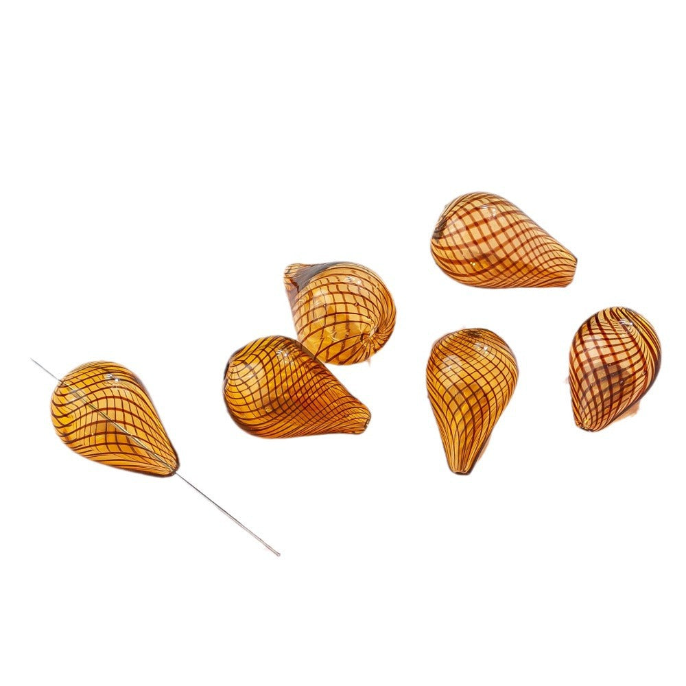 Irregular Hollow Water Drop Blown Glass Beads 22/29mm 4pcs 5