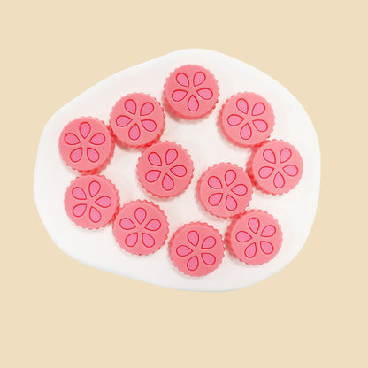 Silicone Focal Beads Petal Cookies Floral Cut Out Design 20pcs 16