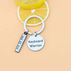 Stainless Steel Piano Keyboard Keychain Black and White Charm 2