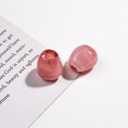 Imitation Jade Acrylic Beads 15mm Large Hole Ink Color 50pcs 16