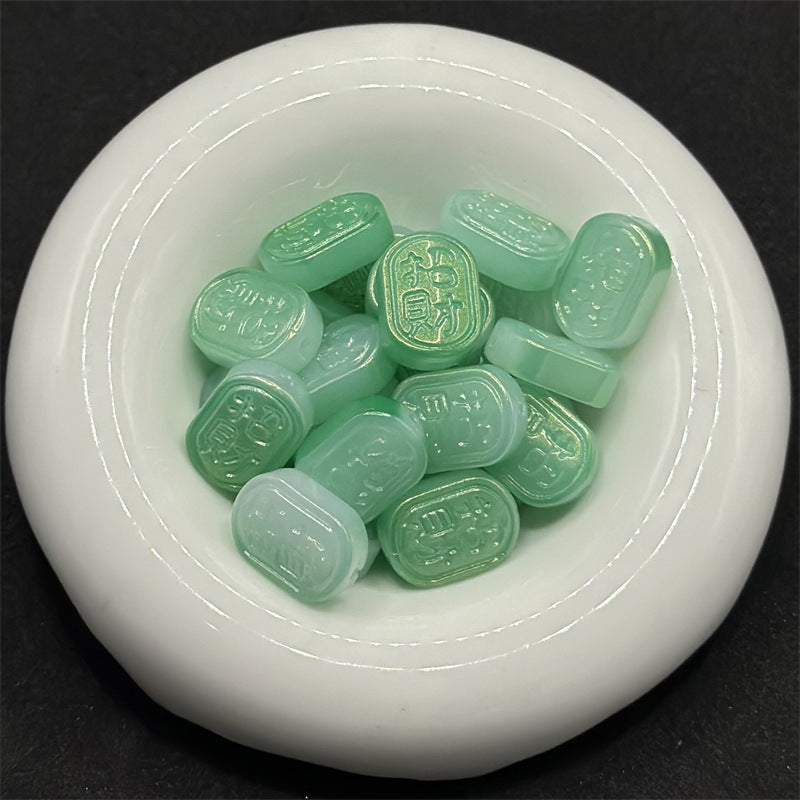 Imitation Jade Czech Glass Beads 13x18mm Pastel Colors 100pcs 11