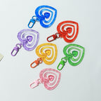 Acrylic Transparent Heart Keychain Colorful Layered Resin Charm 3