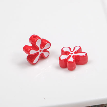 Irregular Sponge Flower Acrylic Beads 14mm Glossy Colorful 50pcs 16