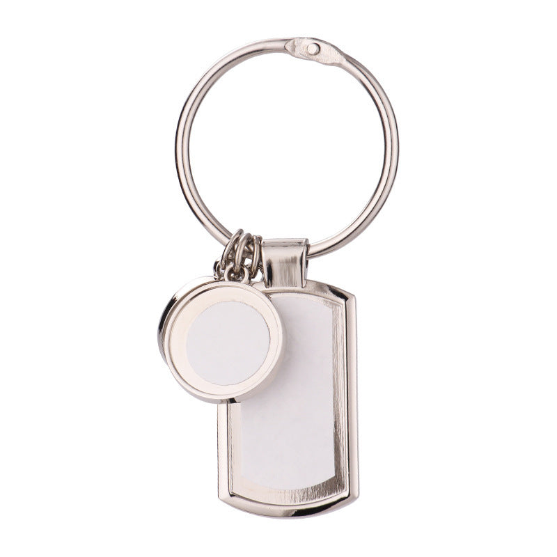 Metal Blank Sublimation Keychain Polished Silver Alloy Smooth Shape 4