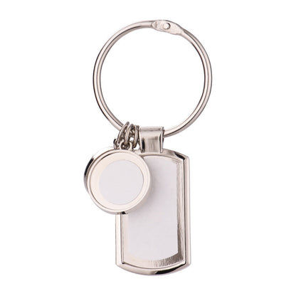 Metal Blank Sublimation Keychain Polished Silver Alloy Smooth Shape 4
