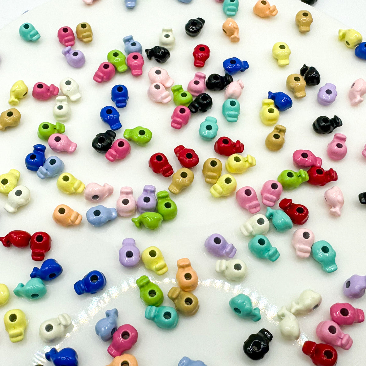 Whale Metal Beads 8mm Baking Painted Colorful 50pcs 2