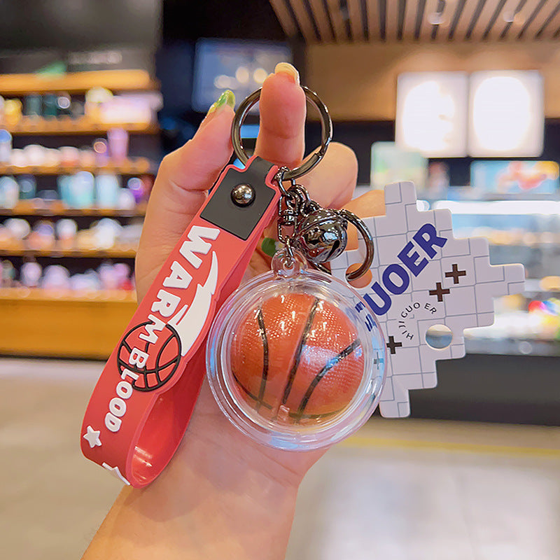 Soft Rubber Basketball Keychain Creative Street Style Sports Charm 6