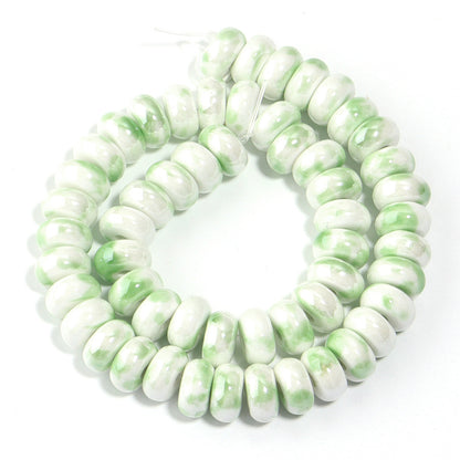 Ceramic Flat Round Spacer Beads 9mm Colored Abacus 55pcs 13
