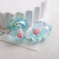 Plating Heart Acrylic Beads 27mm Transparent Cat Design 10pcs 13