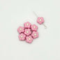 Flower Metal Beads 10mm Baking Painted Cream Two-Color Alloy 20pcs 8