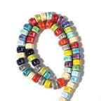 Ceramic Flat Round Spacer Beads 9mm Colored Abacus 55pcs 6