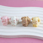 Plating Lovely Furry Puppy Resin Beads 24mm Glossy Pastel Colors 10pcs