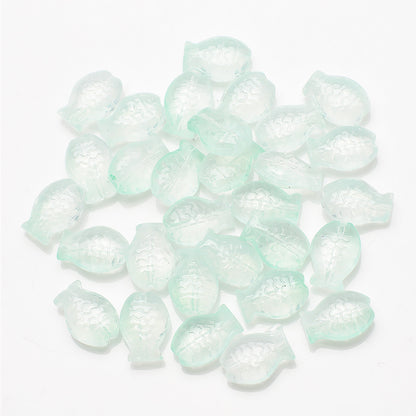 Electroplated Small Fish Glass Beads 10x14mm Translucent 30pcs 19