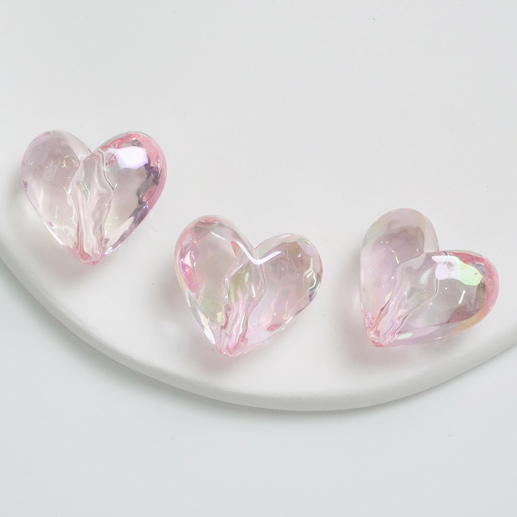 Transparent UV Plating Faceted Pentagram Love Acrylic Beads 19-20mm 50pcs 15