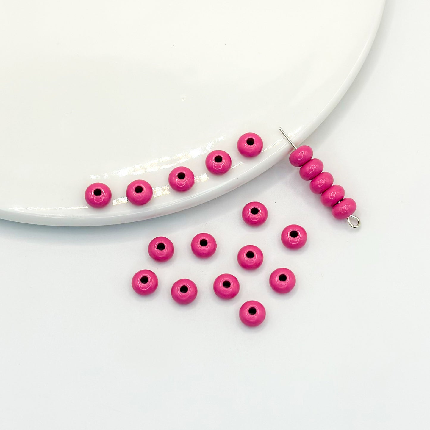 Alloy Spacer Beads 6mm Colorful Baking Painted 50pcs 9