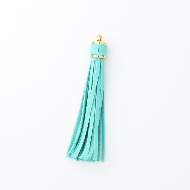PU Leather Tassel Keychain with Gold Electroplated Hardware 15