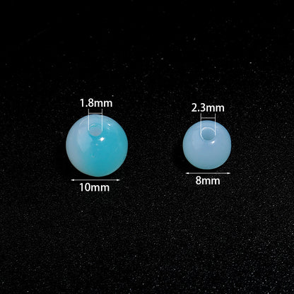 Dual Color Gradient Round Acrylic Beads 8-10mm Imitation Jade 100pcs 4