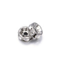 Stainless Steel Rhinestone Spacer Beads 8mm Color Retaining 50pcs 6