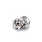 Stainless Steel Rhinestone Spacer Beads 8mm Color Retaining 50pcs 6