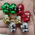 Metal Colored Christmas Gloves Acrylic Beads 18mm UV Plating 100pcs 2