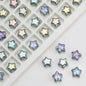 Plated Star Shaped Glass Beads 8mm Rainbow Electroplated 100pcs 9