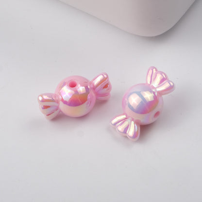 UV Plating Round Acrylic Beads 21mm Candy Colors 50pcs 5