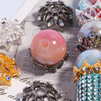 Alloy Rhinestone Bead Caps 17mm Inlaid Detailed 10pcs 3