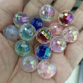 Plating Faceted Acrylic Beads 16mm Iridescent Mixed Colors 100pcs