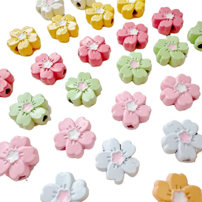 Flower Metal Beads 10mm Baking Painted Cherry Blossom 20pcs 5