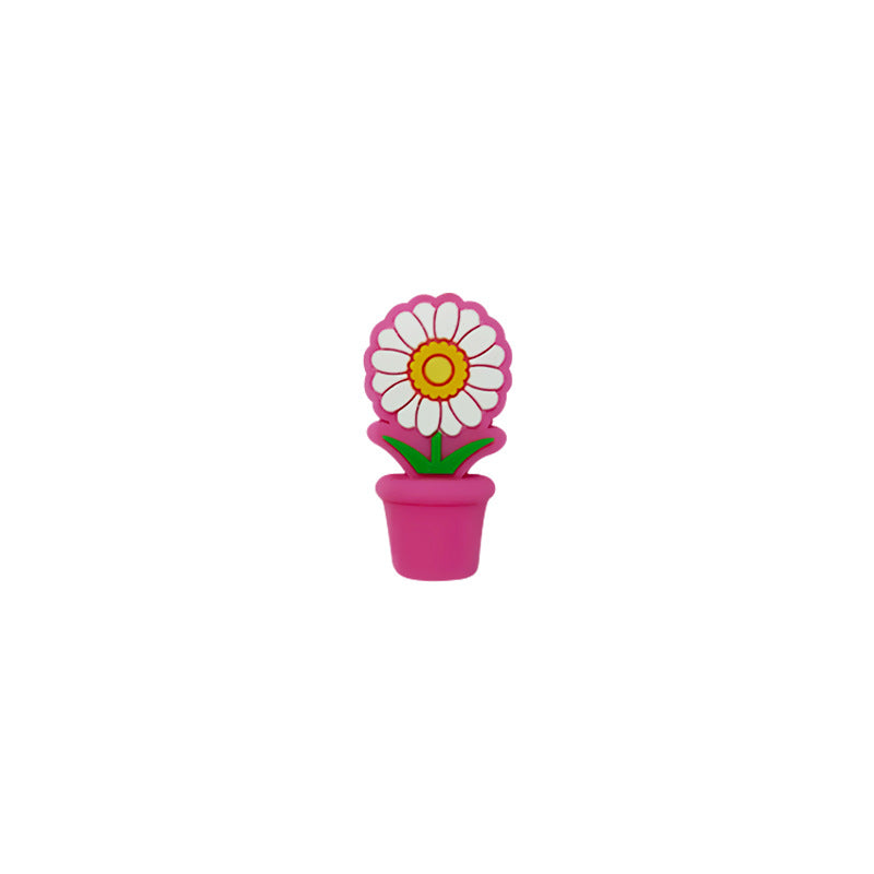 Silicone 3D Focal Beads Potted Daisy Holding Pot 20pcs 12