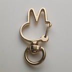 Spray Painted Bunny Head Zinc Alloy Buckle Keychain Clasps 20pcs 5