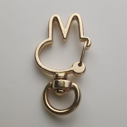 Spray Painted Bunny Head Zinc Alloy Buckle Keychain Clasps 20pcs 5