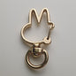 Spray Painted Bunny Head Zinc Alloy Buckle Keychain Clasps 20pcs 5