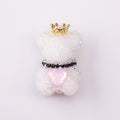 Sugar Crown Bear Rhinestone Focal Beads Alloy with Rhinestones 10pcs 6